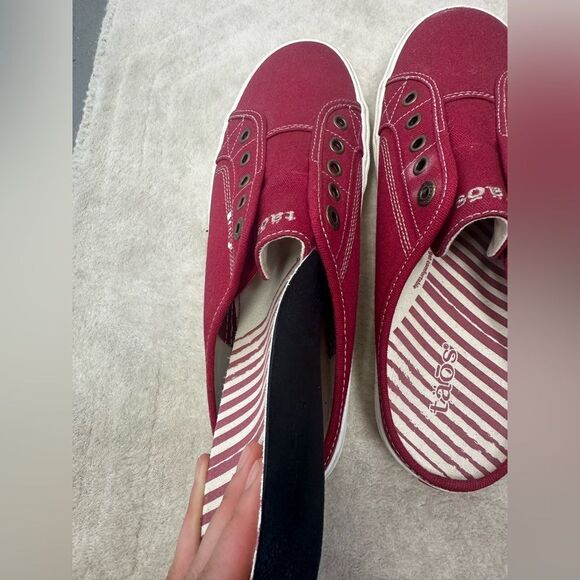 Taos EZ Soul Red Canvas Slip On Mule Sneakers Size 9 - Picture 7 of 10